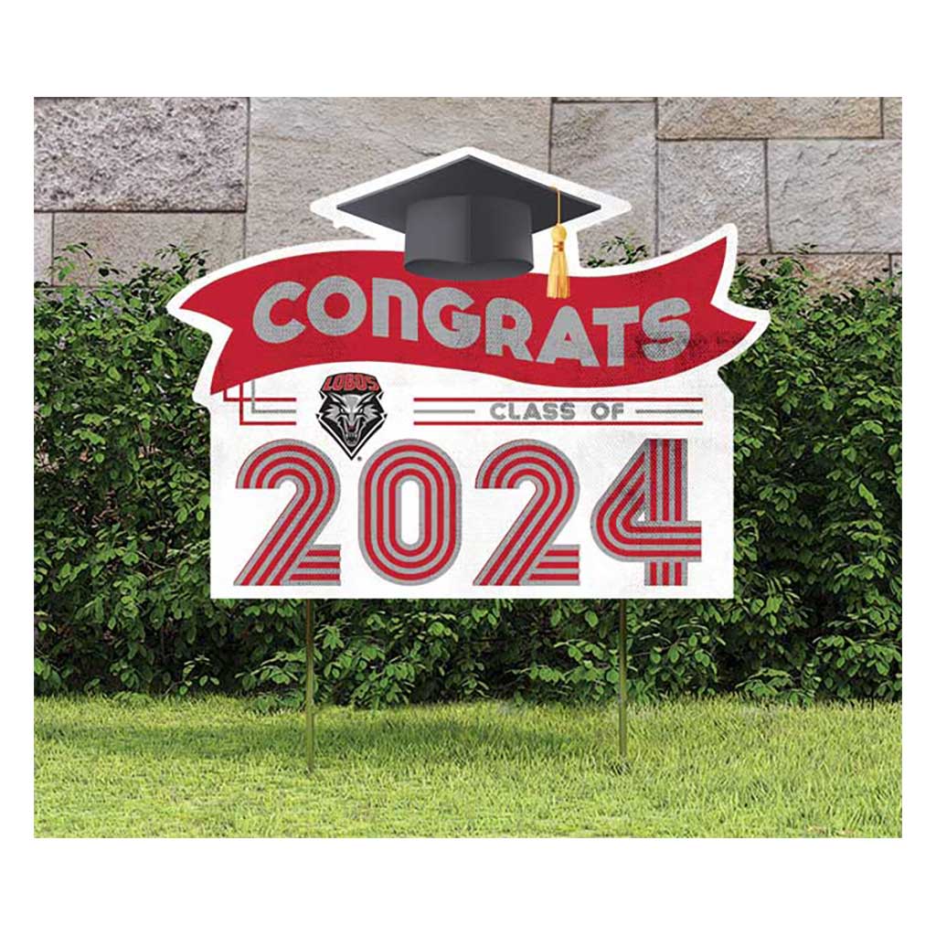 18x24 Congrats Graduation Lawn Sign New Mexico Lobos