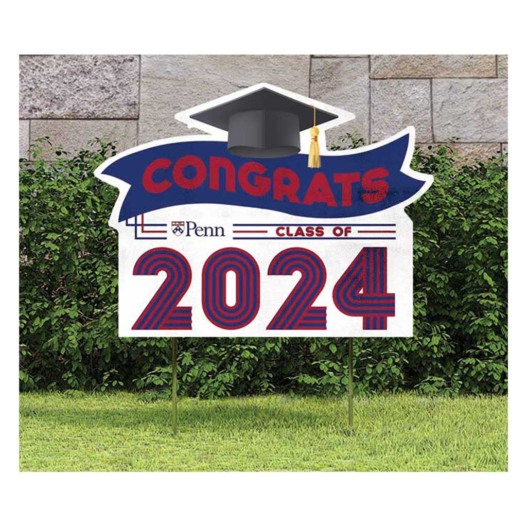 18x24 Congrats Graduation Lawn Sign University of Pennsylvania Quakers