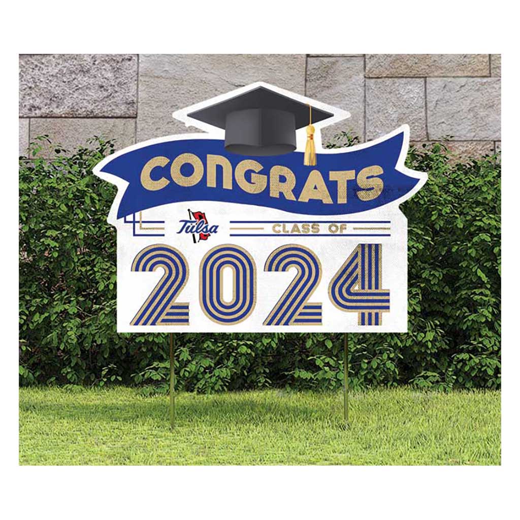 18x24 Congrats Graduation Lawn Sign Tulsa Golden Hurricane