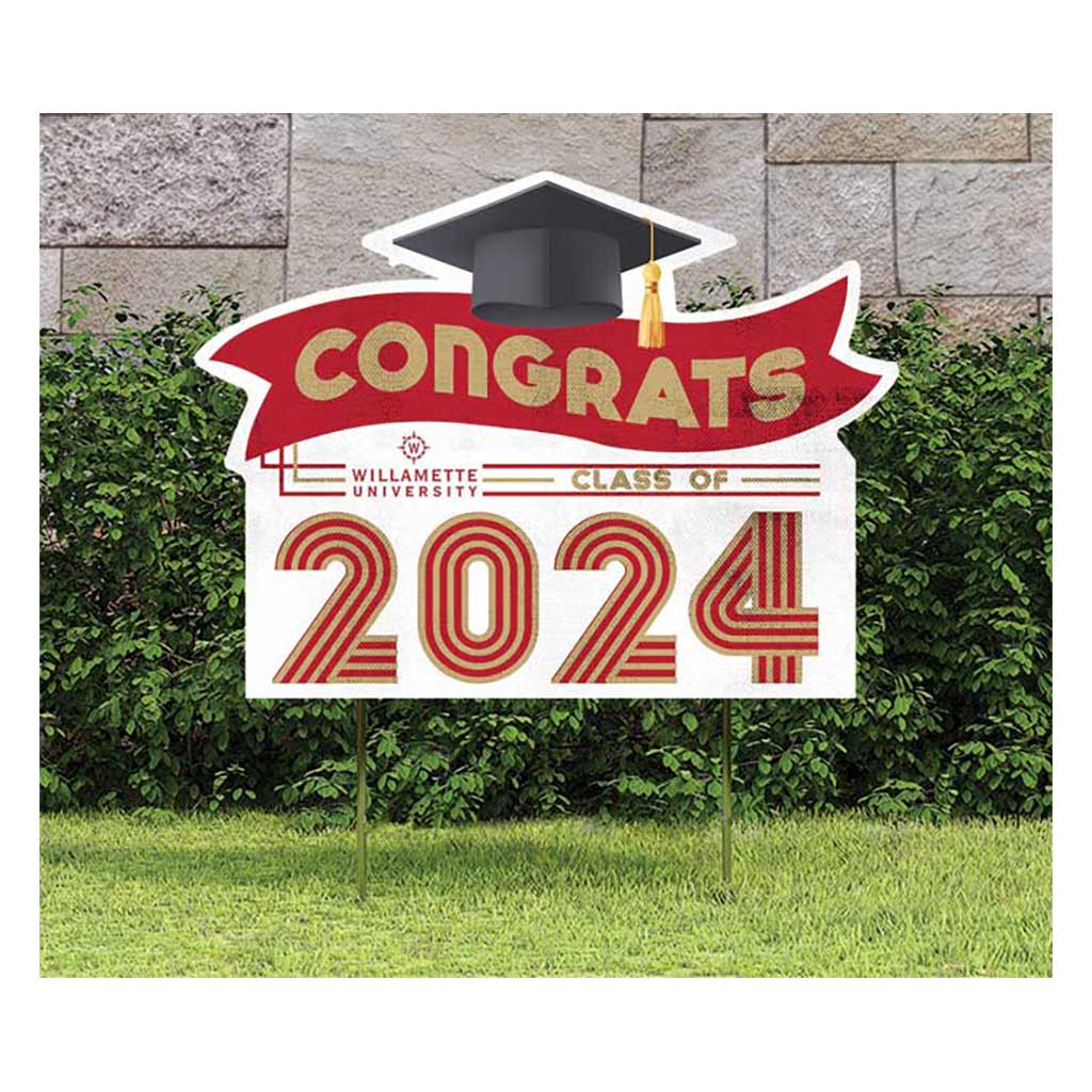 18x24 Congrats Graduation Lawn Sign Willamette Bearcats