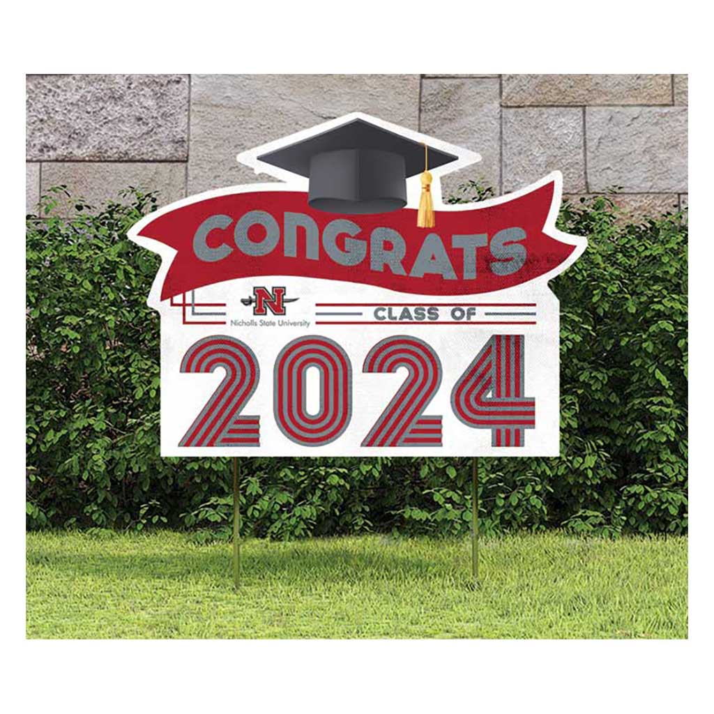 18x24 Congrats Graduation Lawn Sign Nicholls State Colonels