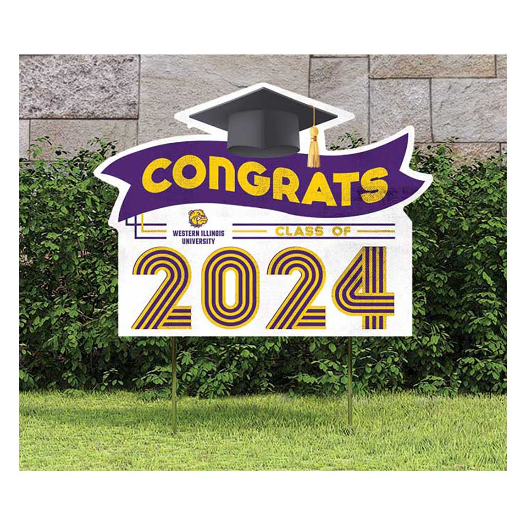 18x24 Congrats Graduation Lawn Sign Western Illinois Leathernecks