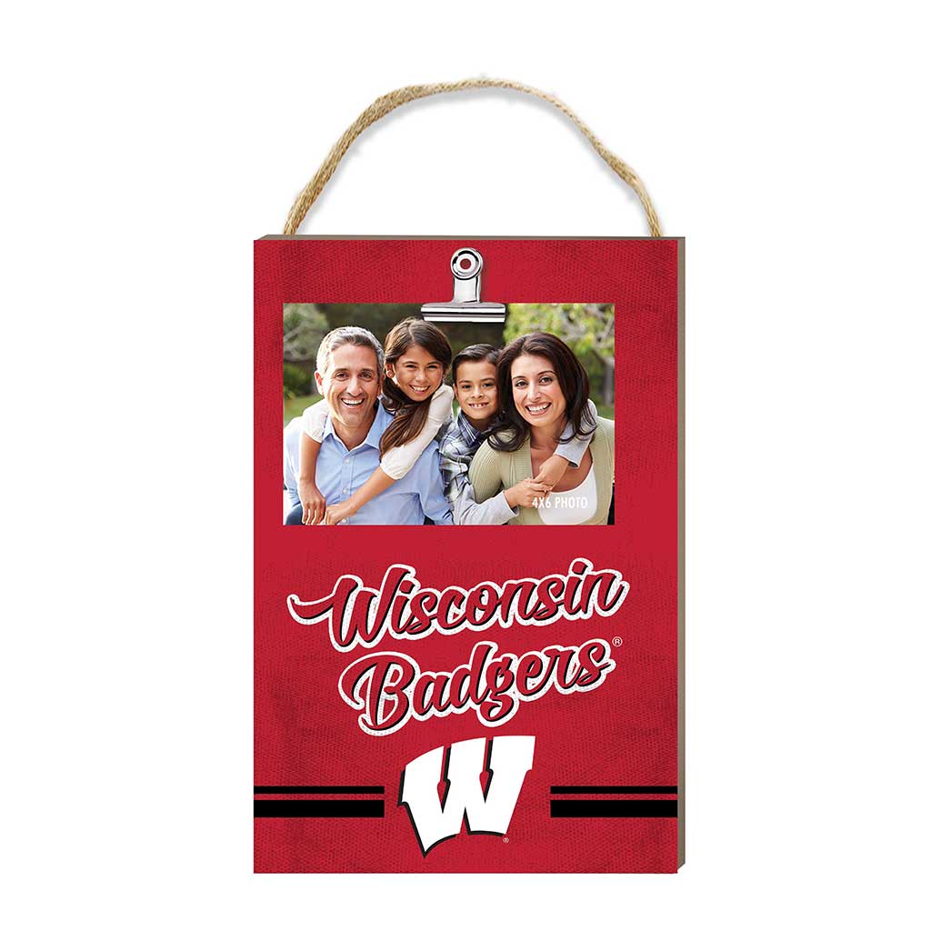 Hanging Clip-It Photo Colored Logo Wisconsin Badgers