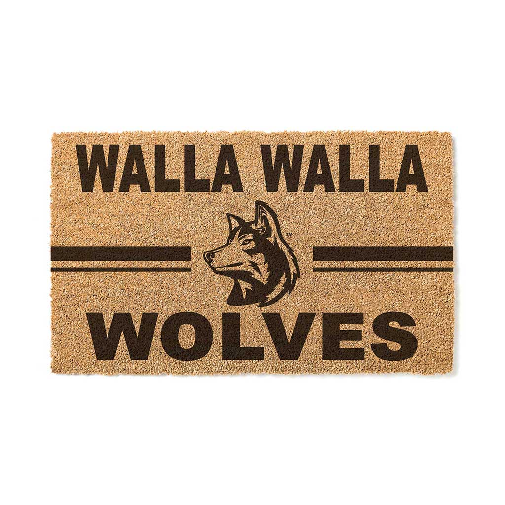 Team Coir Doormat Team Logo Walla Walla University Wolves