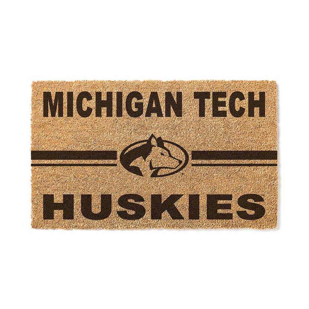 Team Coir Doormat Team Logo Michigan Tech University Huskies