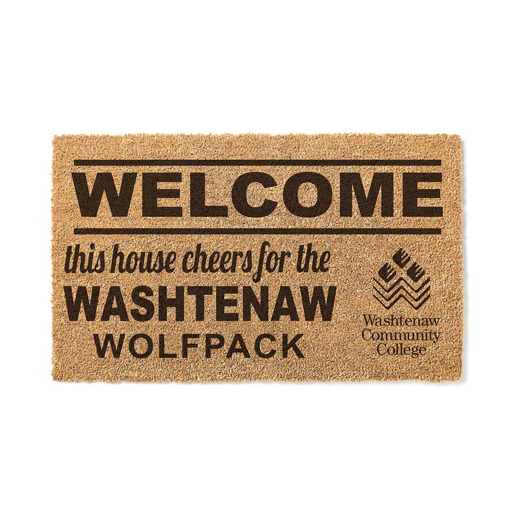 Team Coir Doormat Welcome Washtenaw Community College