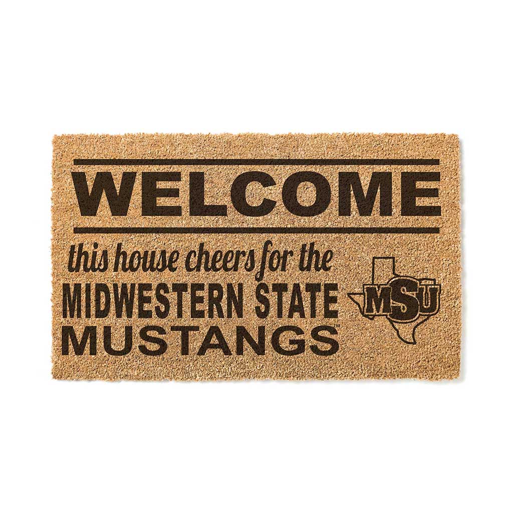 Team Coir Doormat Welcome Midwestern State Mustangs