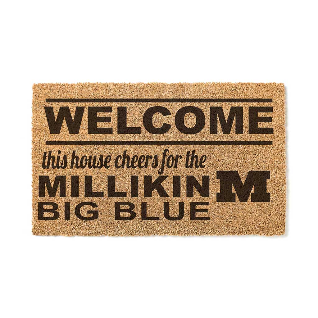 Team Coir Doormat Welcome Millikin University Big Blue