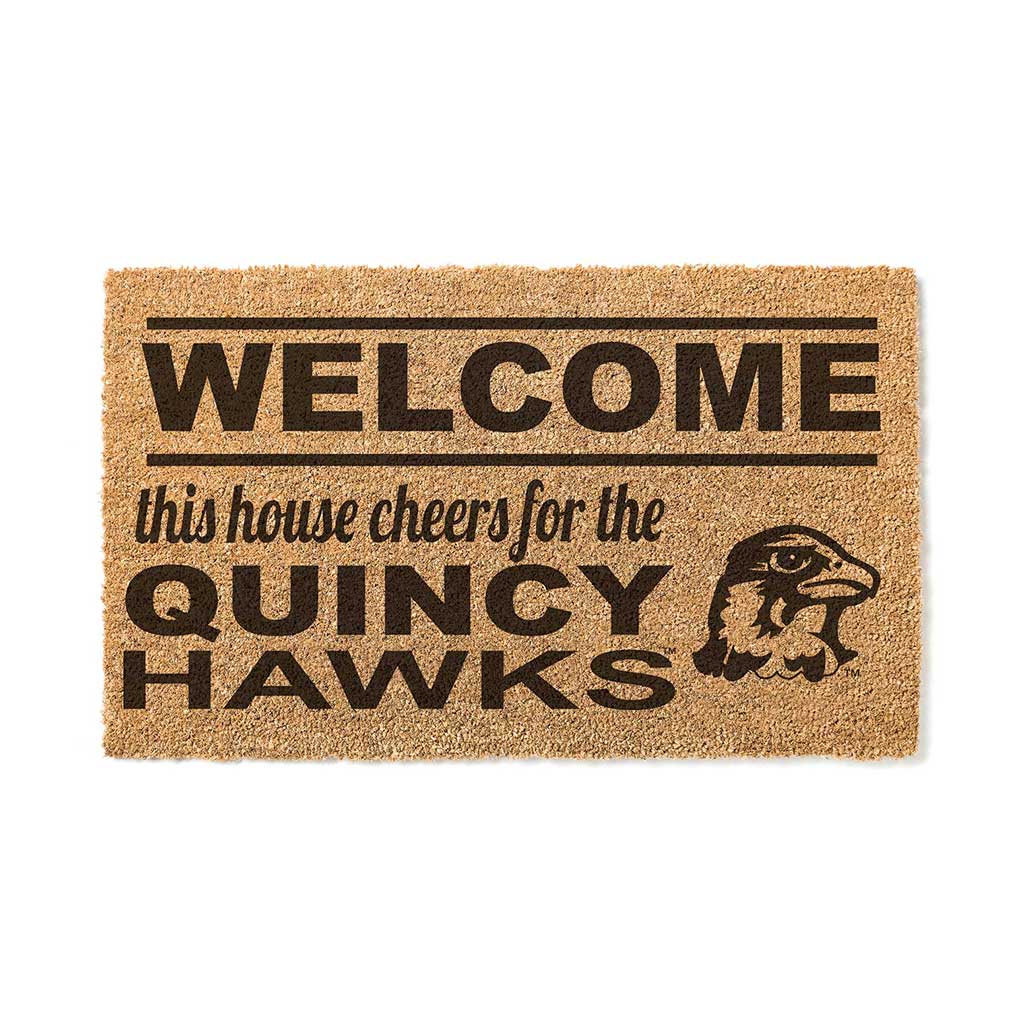 Team Coir Doormat Welcome Quincy University Hawks