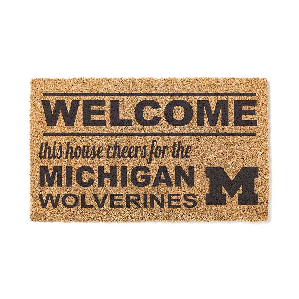 Team Coir Doormat Welcome Michigan Wolverines