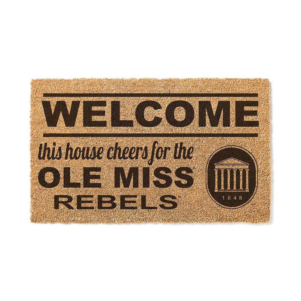 Team Coir Doormat Welcome Mississippi Rebels