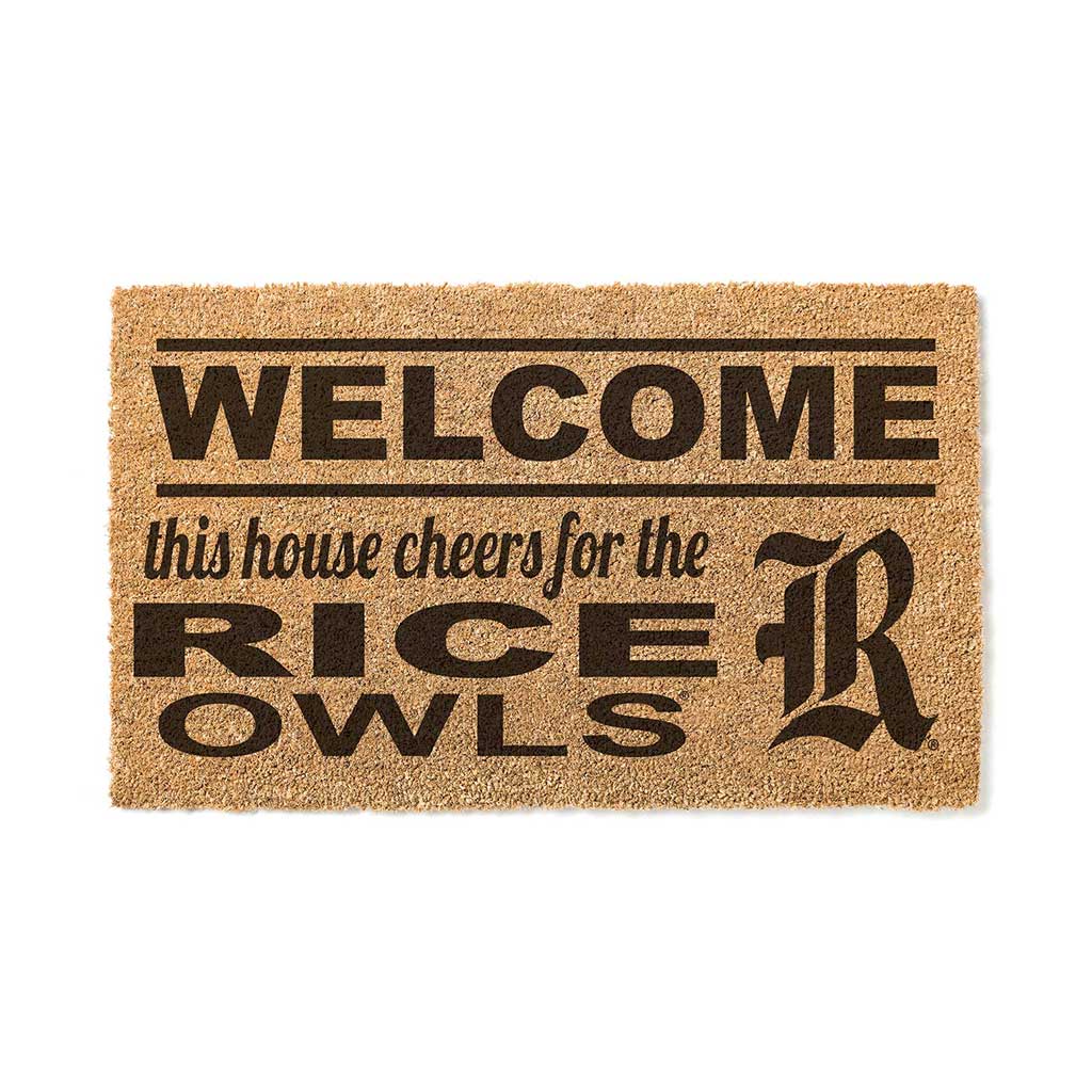 Team Coir Doormat Welcome Rice Owls