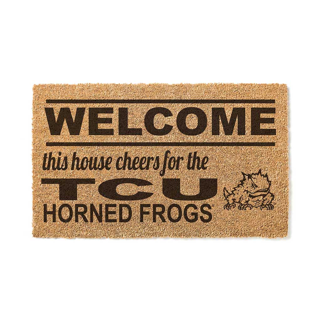 Team Coir Doormat Welcome Texas Christian Horned Frogs