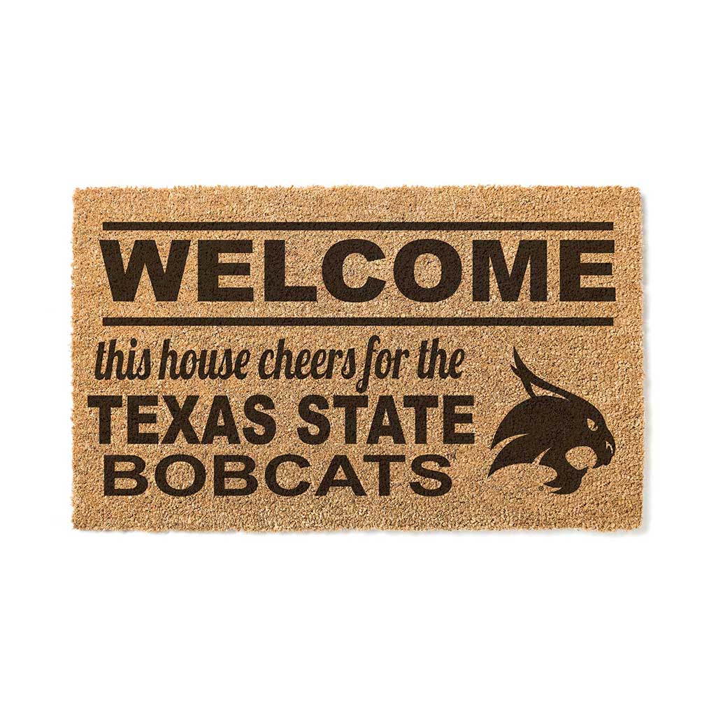 Team Coir Doormat Welcome Texas State Bobcats