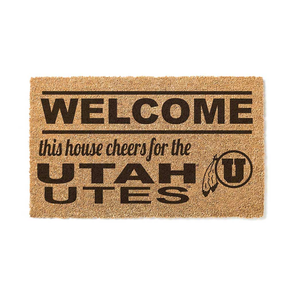Team Coir Doormat Welcome Utah Running Utes