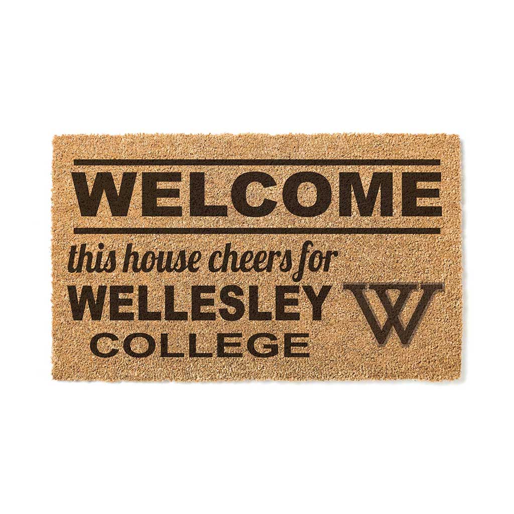 Team Coir Doormat Welcome Wellesley College Blue