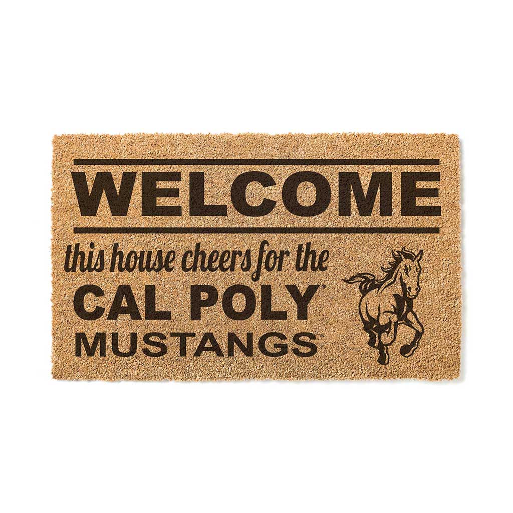 Team Coir Doormat Welcome California Polytechnic State Mustangs