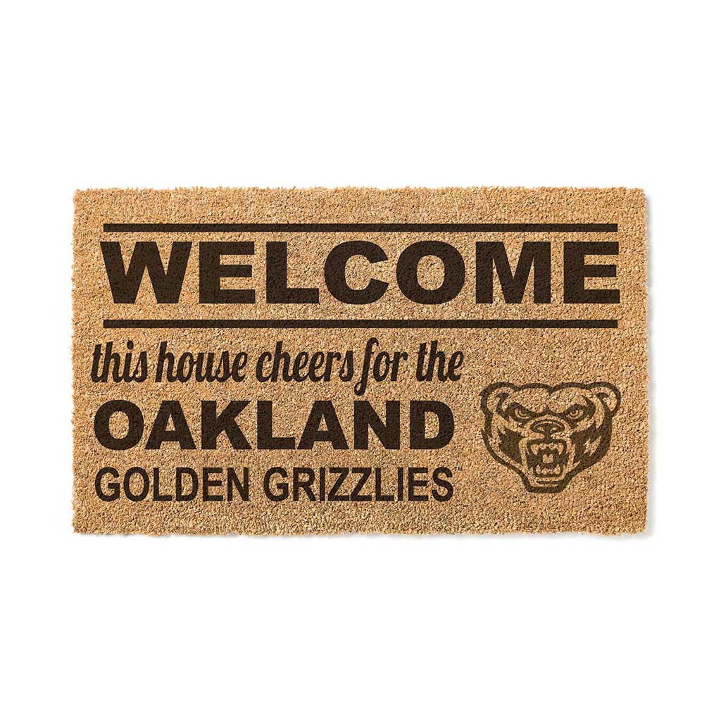 Team Coir Doormat Welcome Oakland University Golden Grizzlies