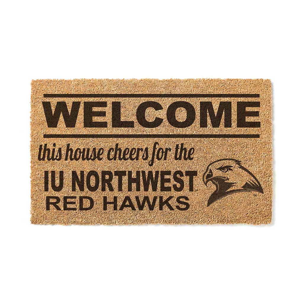 Team Coir Doormat Welcome Indiana University Northwest Redhawks
