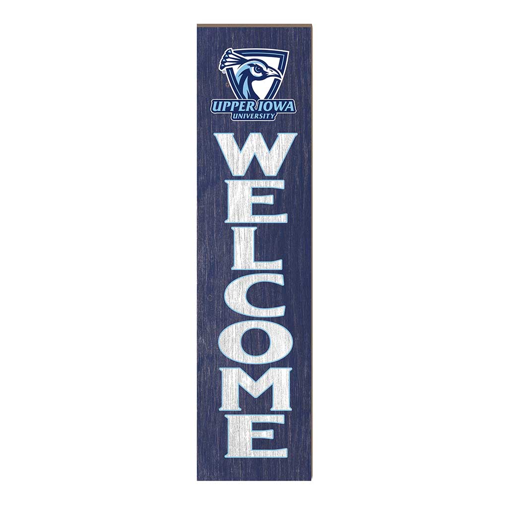 11x46 Leaning Sign Welcome Upper Iowa University Peacocks