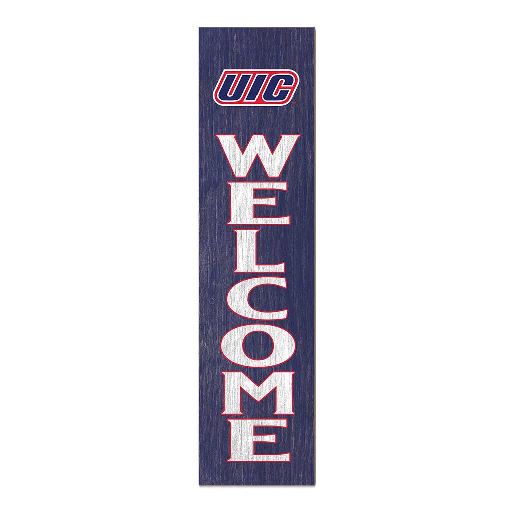 11x46 Leaning Sign Welcome Illinois Chicago Flames