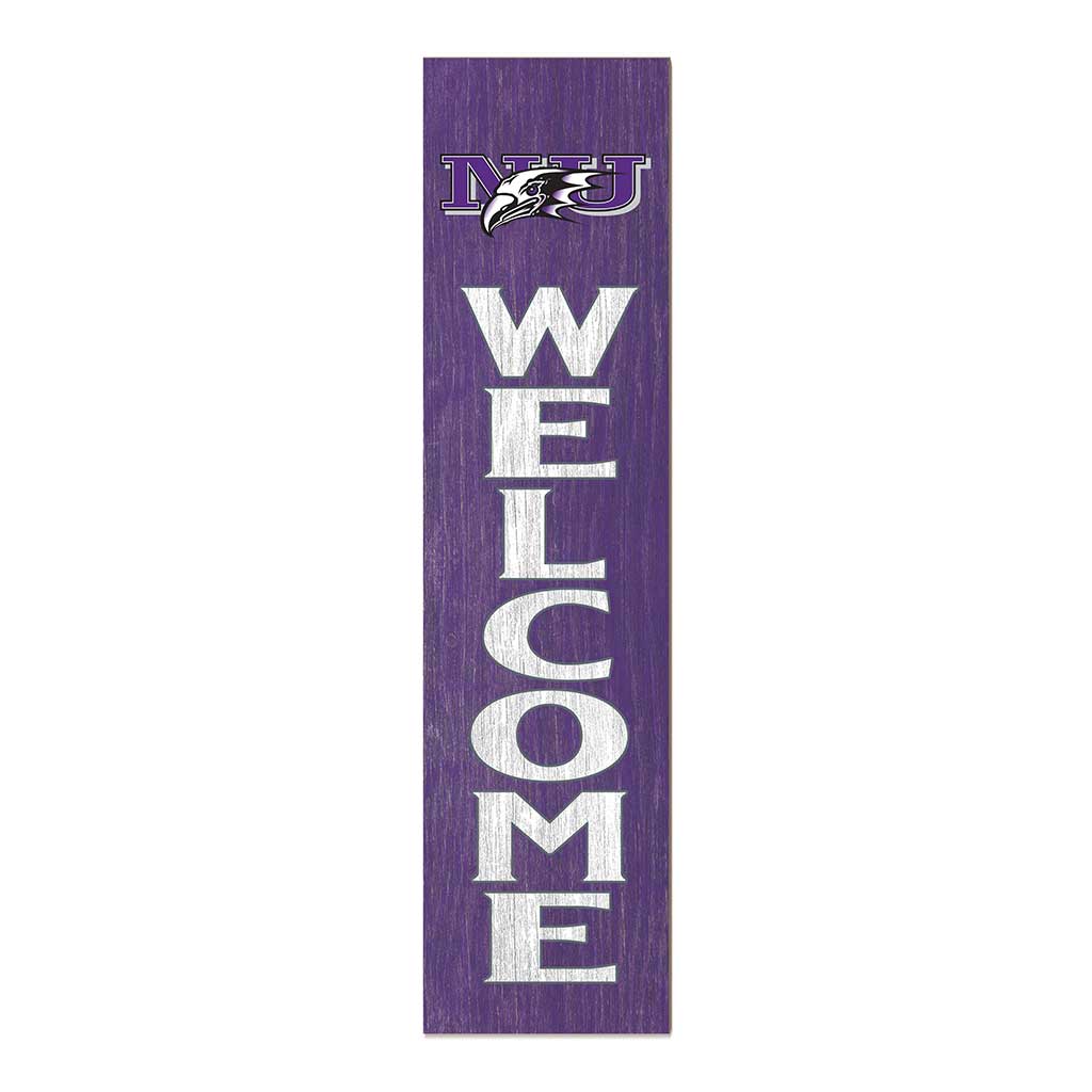 11x46 Leaning Sign Welcome Niagara University Purple Eagles