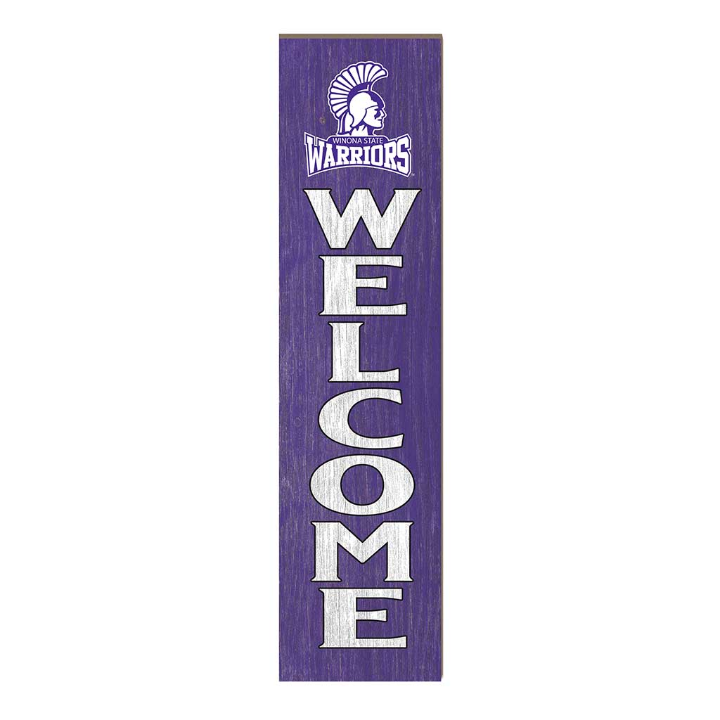 11x46 Leaning Sign Welcome Winona State University Warriors