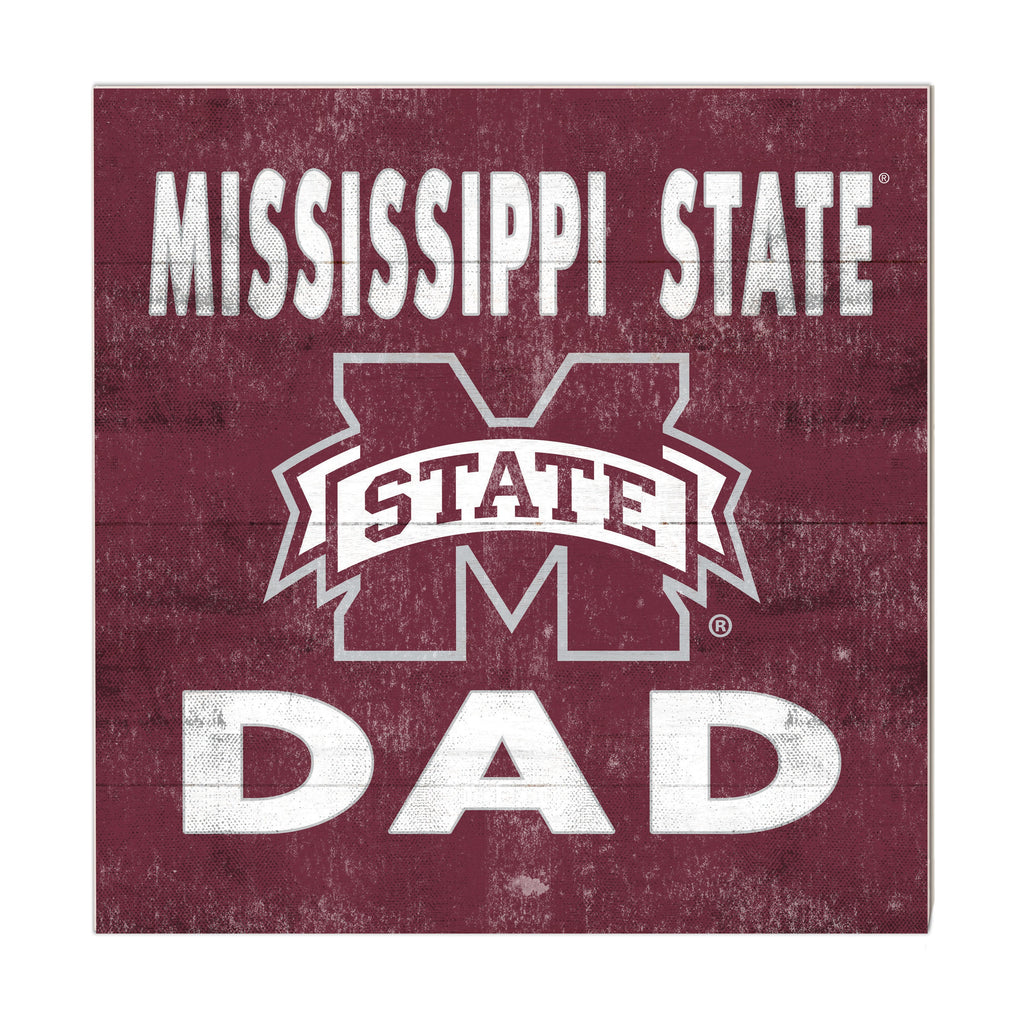 10x10 Team Color Dad Mississippi State Bulldogs