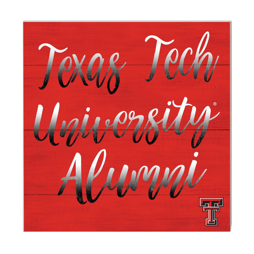 10x10 Team Alumni Sign Texas Tech Red Raiders