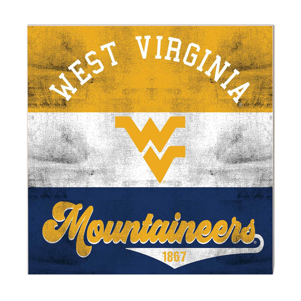 10x10 Retro Multi Color Sign West Virginia Mountaineers