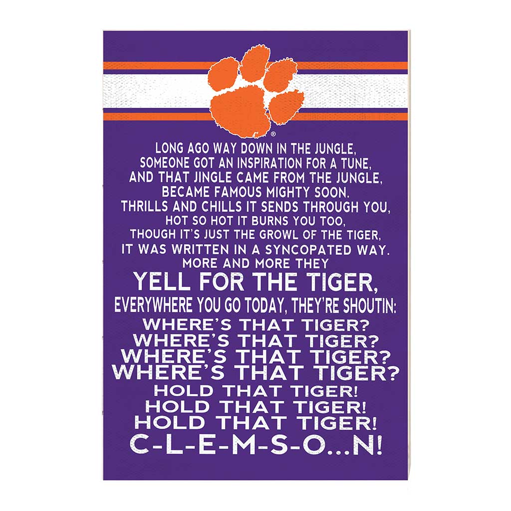 35x24 Fight Song Clemson Tigers