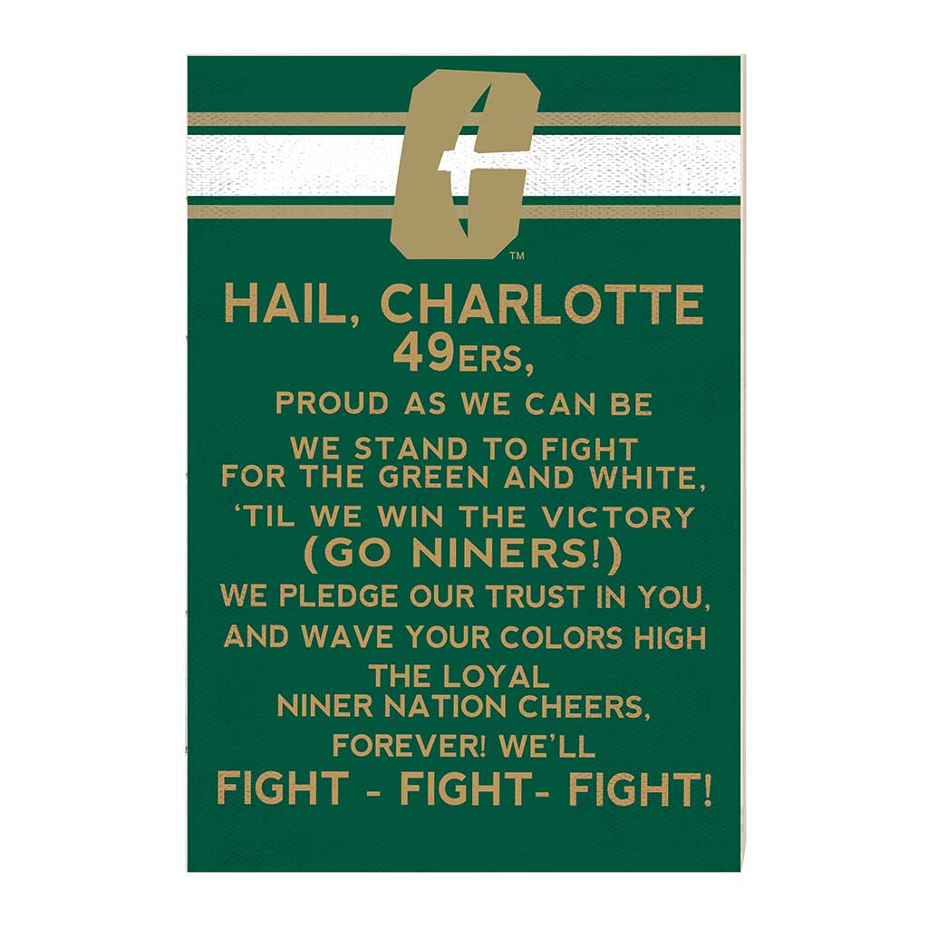 35x24 Fight Song North Carolina (Charlotte) 49ers