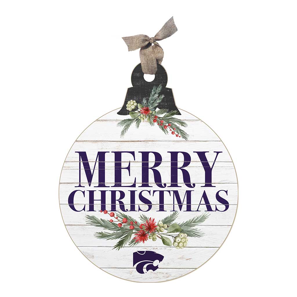 20 Inch Merry Christmas Ornament Sign Kansas State Wildcats
