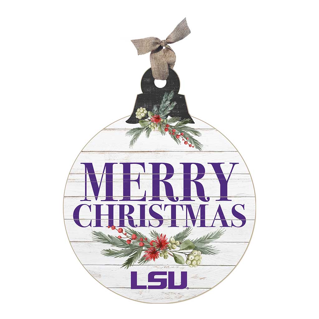 20 Inch Merry Christmas Ornament Sign LSU Fighting Tigers