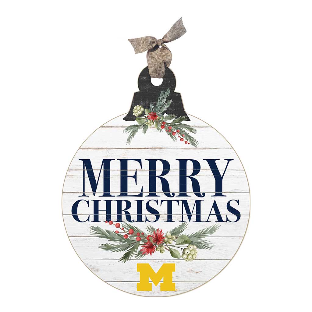 20 Inch Merry Christmas Ornament Sign Michigan Wolverines