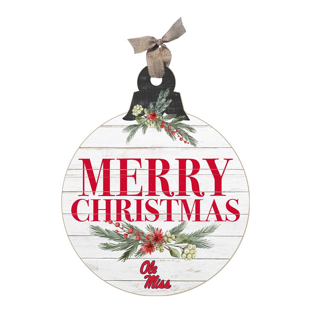 20 Inch Merry Christmas Ornament Sign Mississippi Rebels