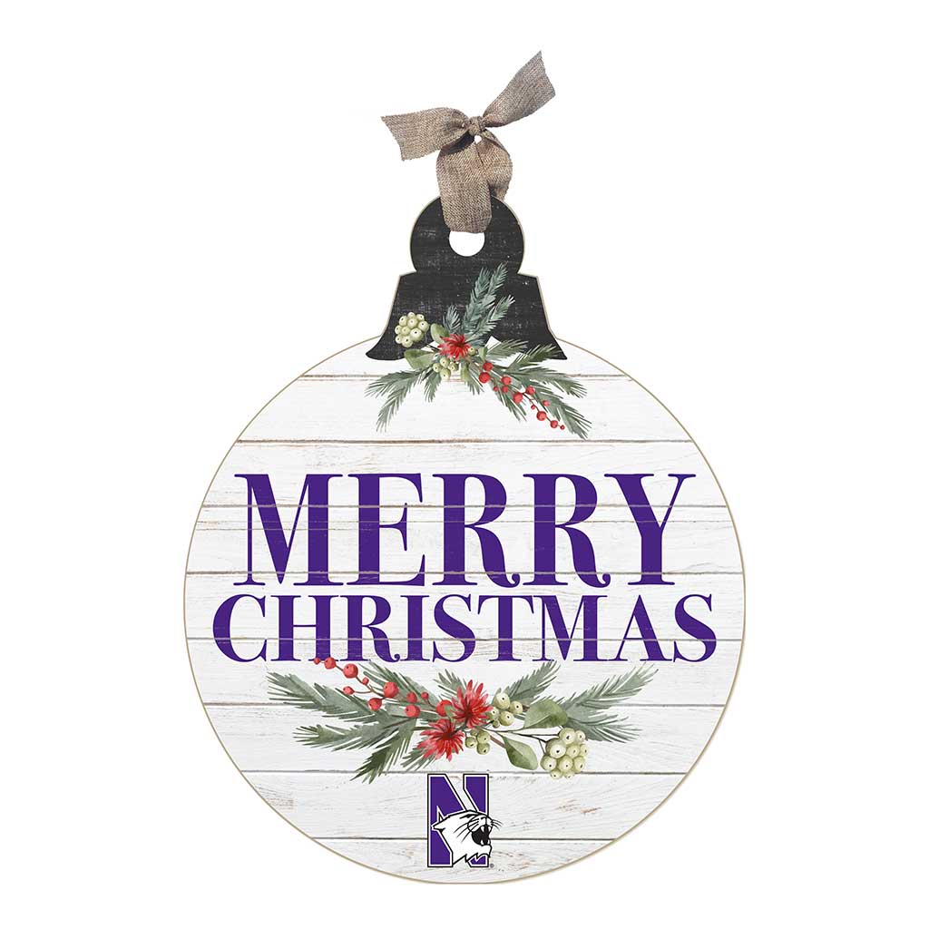 20 Inch Merry Christmas Ornament Sign Northwestern Wildcats