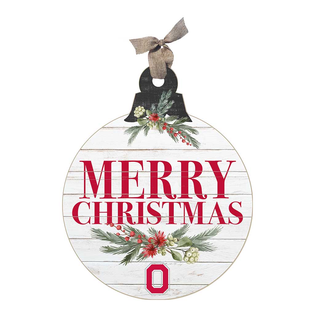 20 Inch Merry Christmas Ornament Sign Ohio State Buckeyes