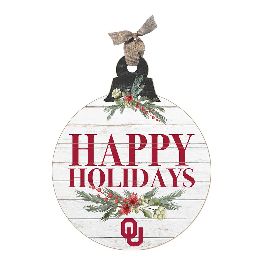 20 Inch Merry Christmas Ornament Sign Oklahoma Sooners