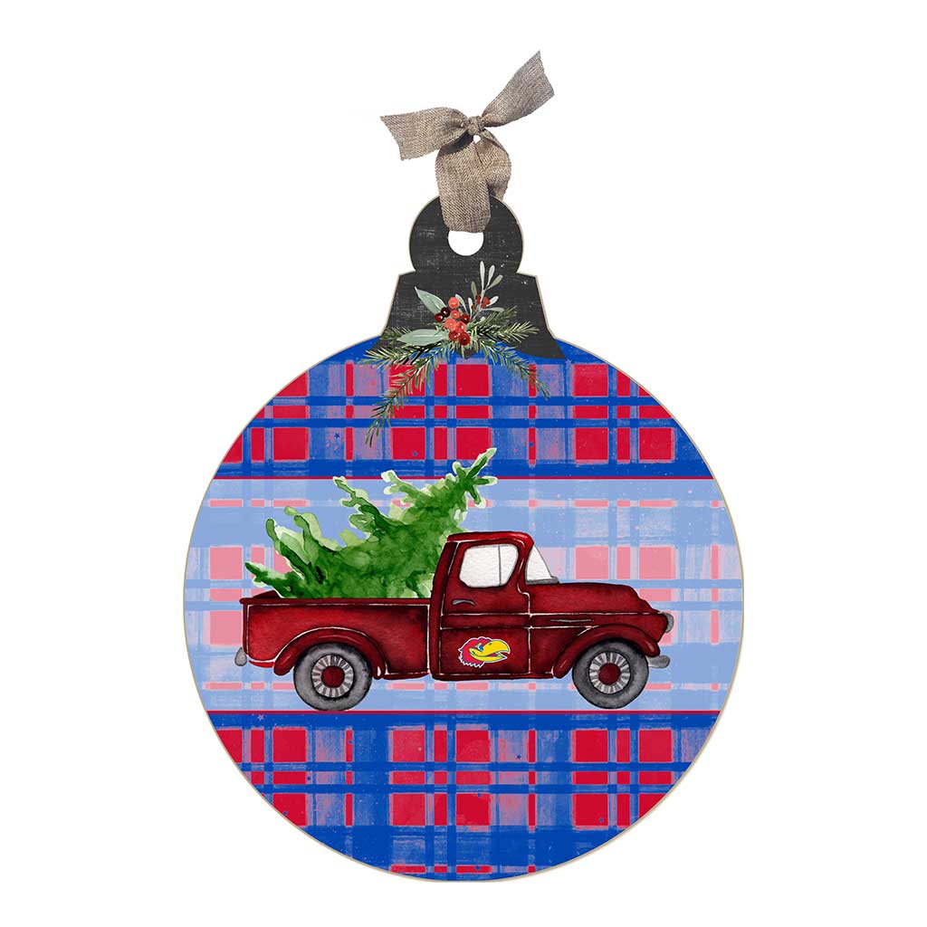 10 Inch Christmas Truck Ornament Sign Kansas Jayhawks