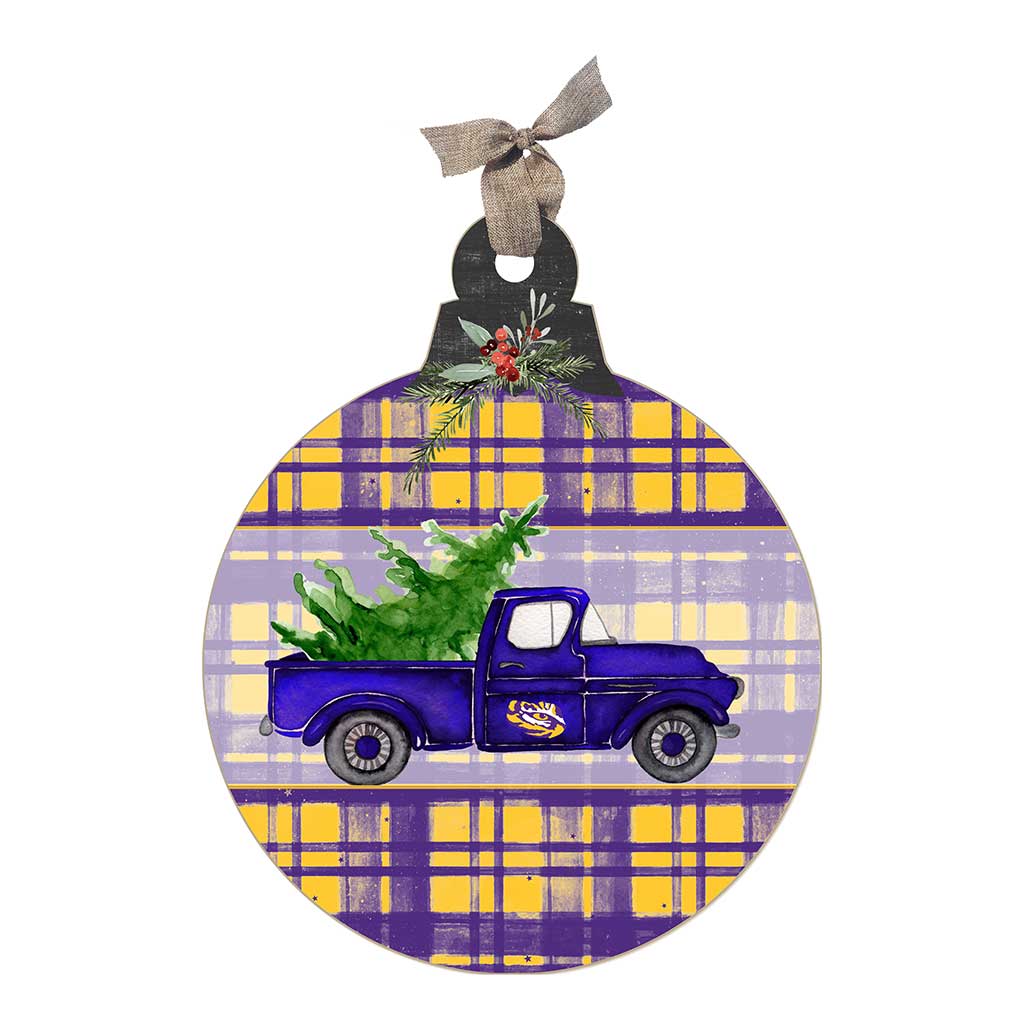 10 Inch Christmas Truck Ornament Sign LSU Fighting Tigers