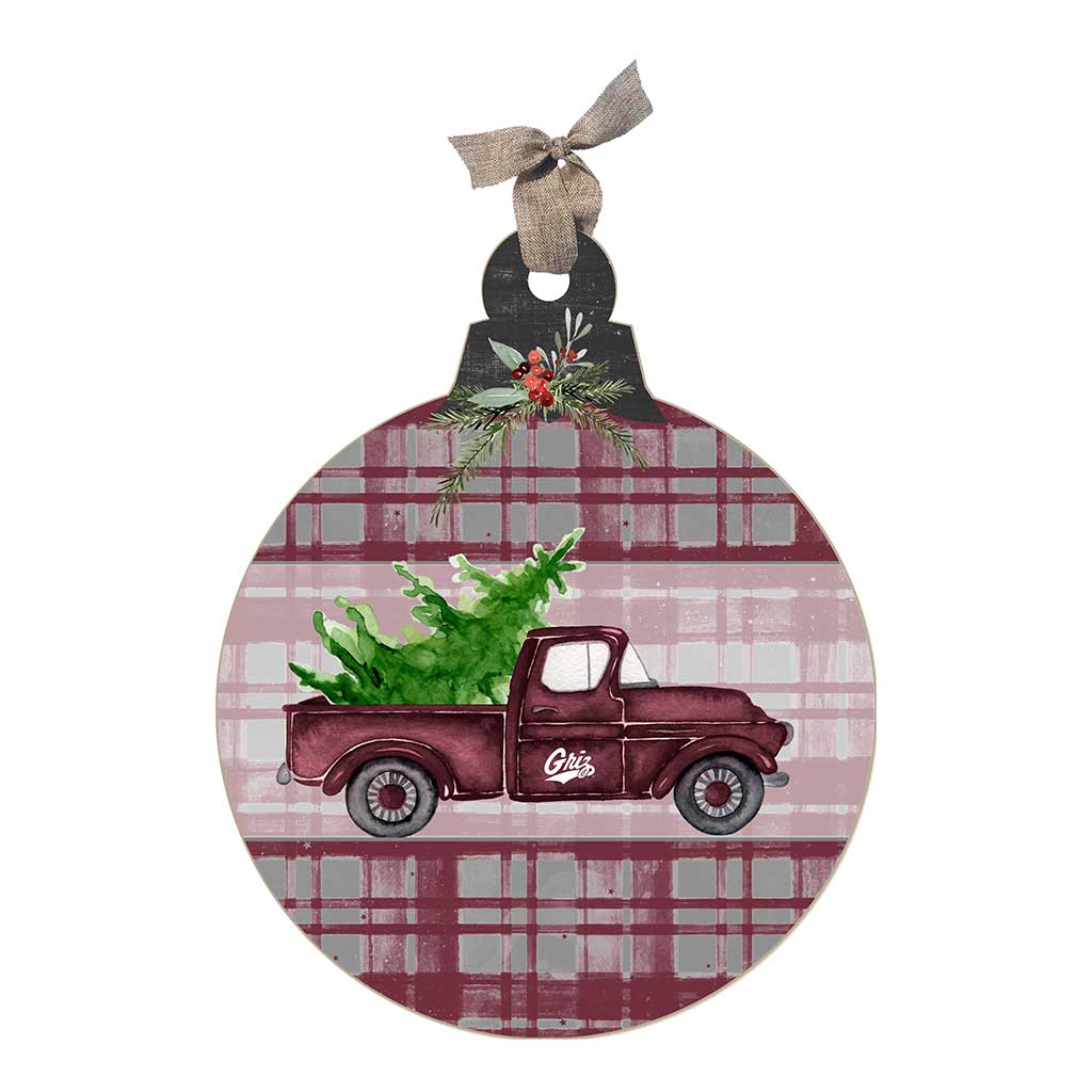 10 Inch Christmas Truck Ornament Sign Montana Grizzlies