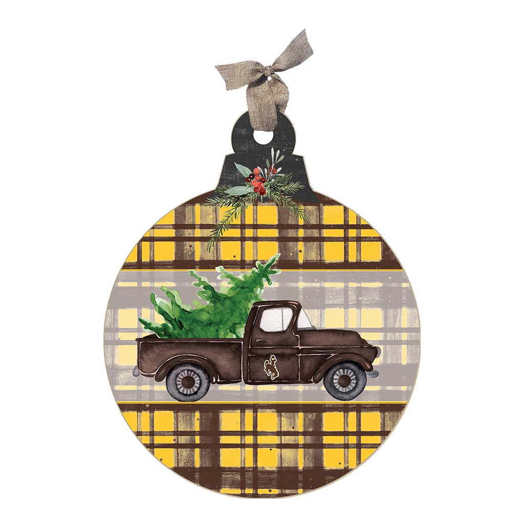10 Inch Christmas Truck Ornament Sign Wyoming Cowboys