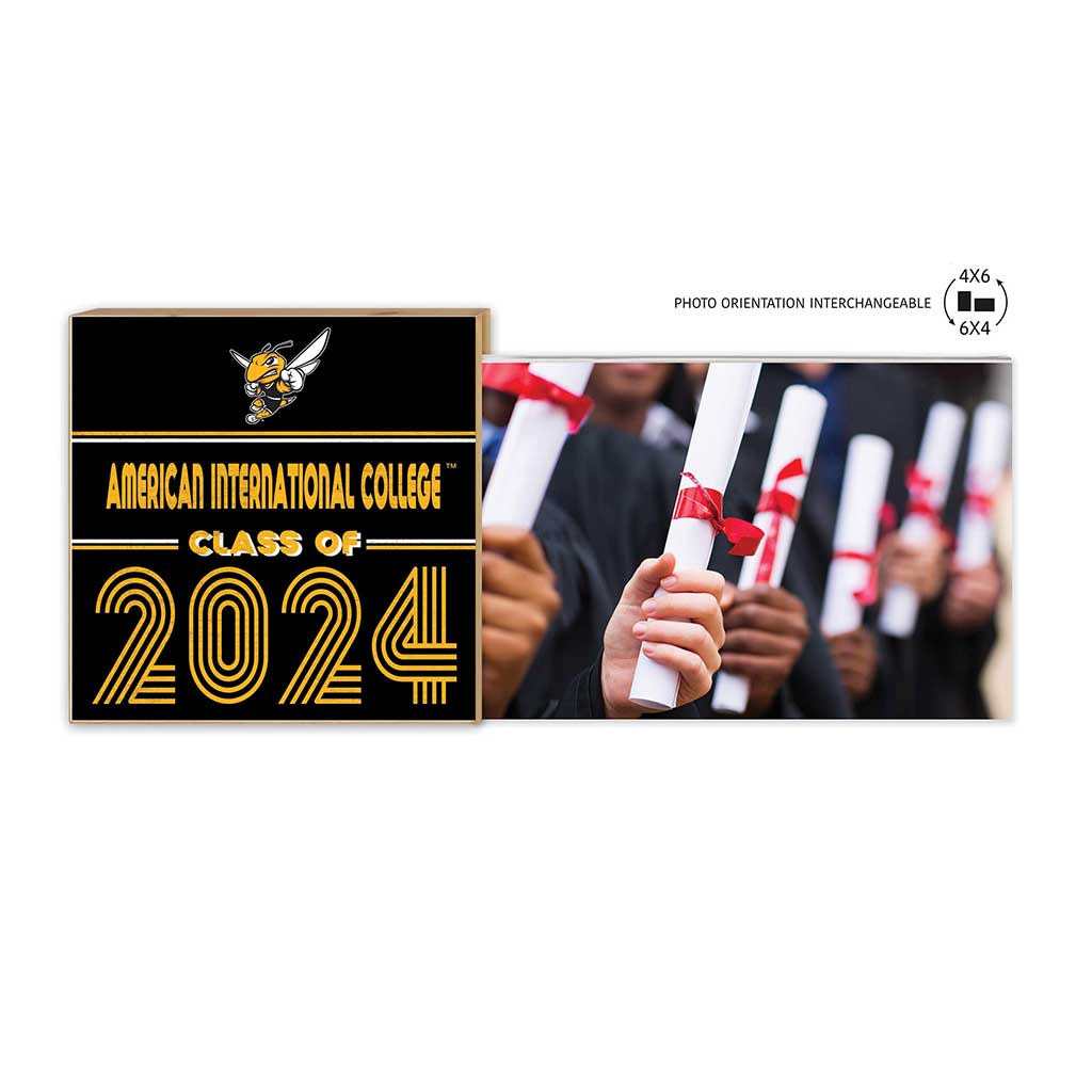 Floating Picture Frame Class of Grad American International College Yellow Jackets
