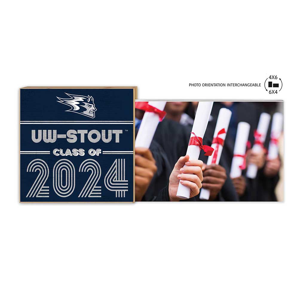 Floating Picture Frame Class of Grad University of Wisconsin Stout Blue Devils