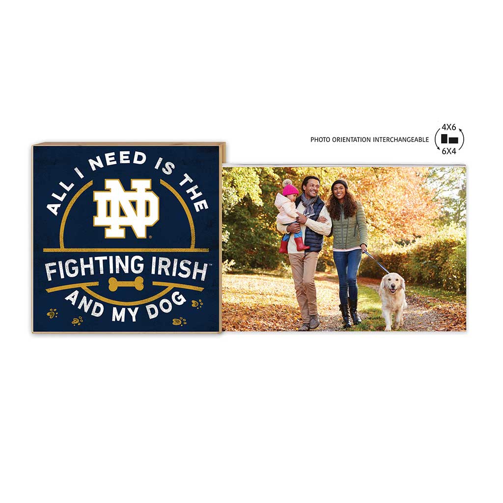 Floating Picture Frame All I Need is Dog and Notre Dame Fighting Irish