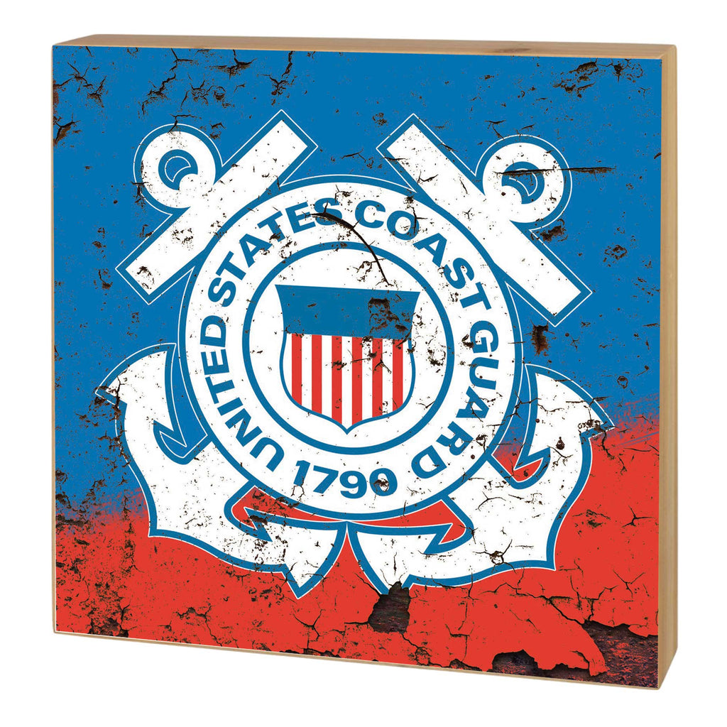 5x5 Block Retro Military Crackle Coast Guard