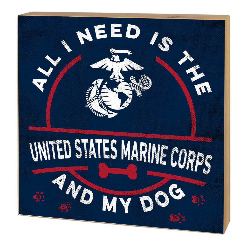 5x5 Block All I Need is Dog and Marines