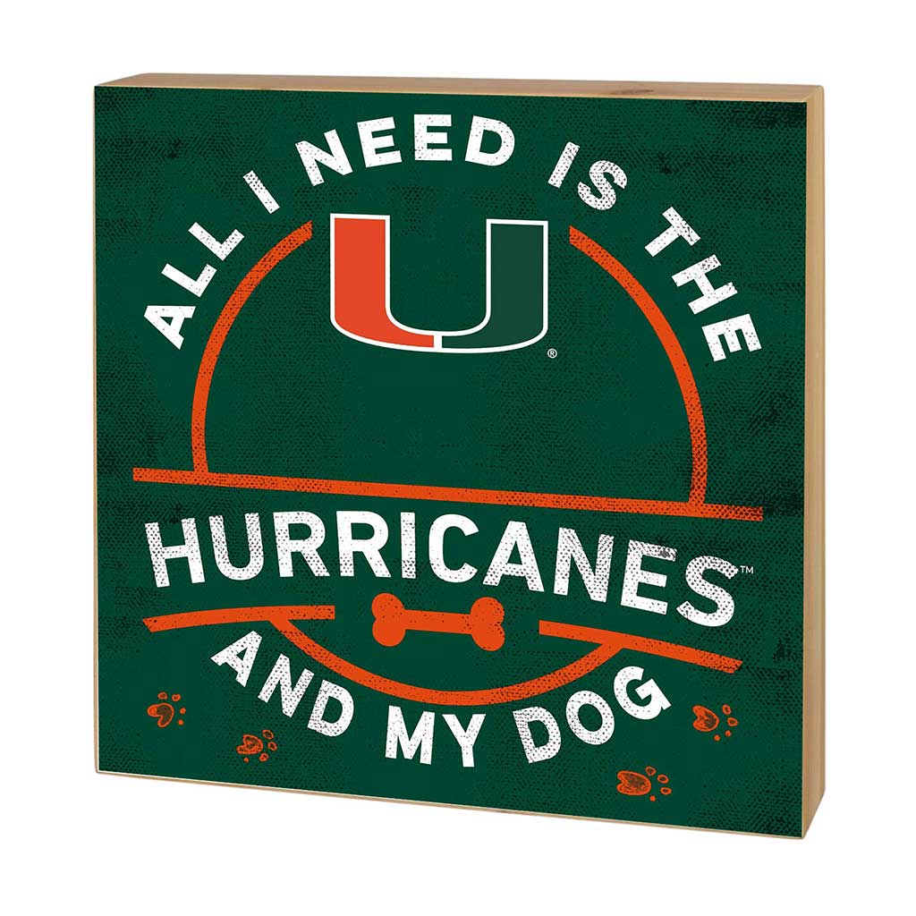 5x5 Block All I Need is Dog and Miami Hurricanes