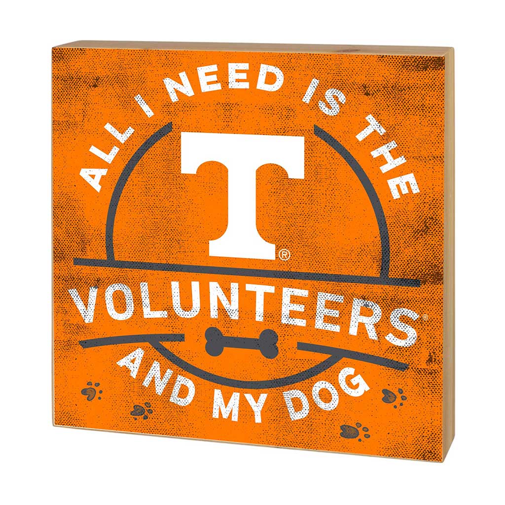 5x5 Block All I Need is Dog and Tennessee Volunteers